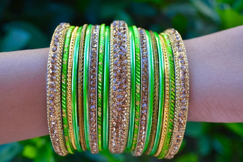 Wide bangle bracelets with bohemian designs for a bold and carefree style-Banana Green Bangles