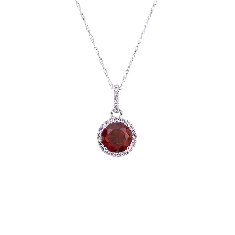 Beautiful necklaces and pendants with geometric shapes for a modern, artistic design-Sabel Collection Birthstone and Diamond Halo Pendant