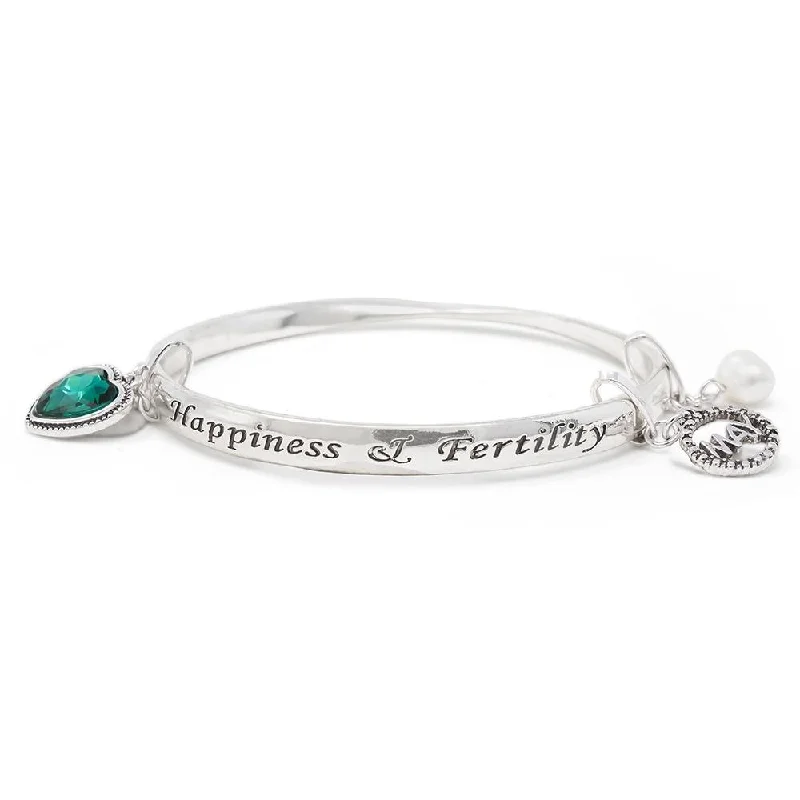 Thin bangle bracelets with mixed metals for a contemporary and versatile look-Birthstone Bangle May