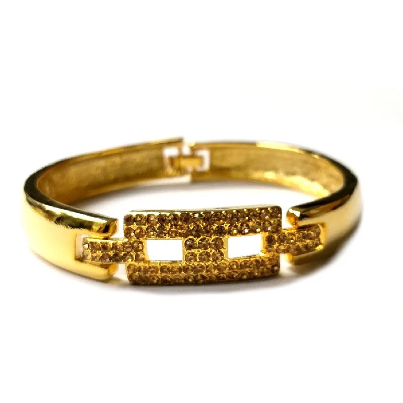 Elegant bangle bracelets with diamond-shaped stones for a sophisticated look-BL1006A Gold Topaz Crystal Bangle