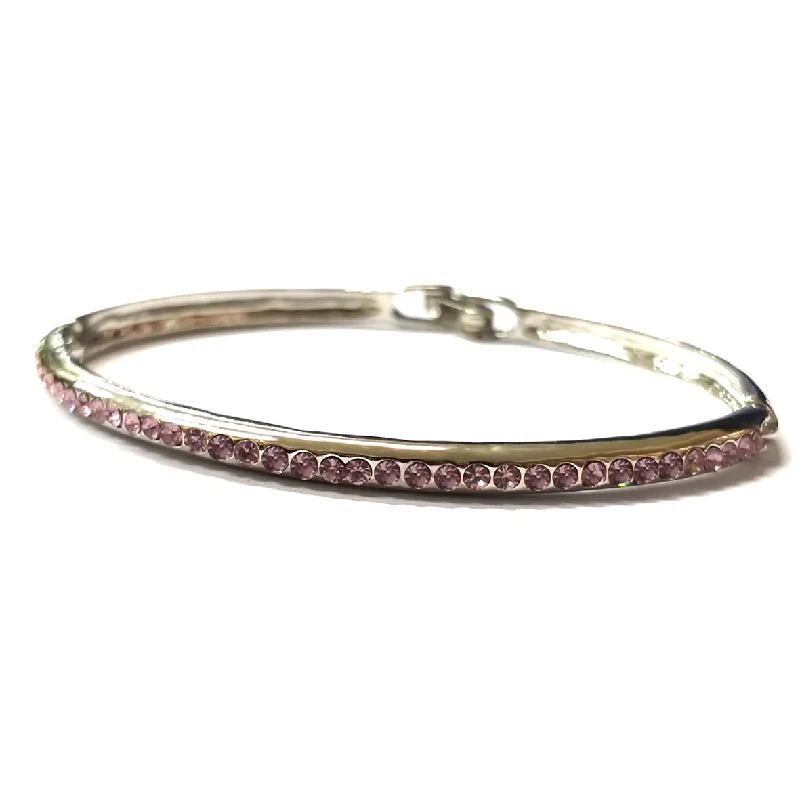 Best bangle bracelets with cubic zirconia inlays for affordable elegance and sparkle-BL525A Light Rose Bangle