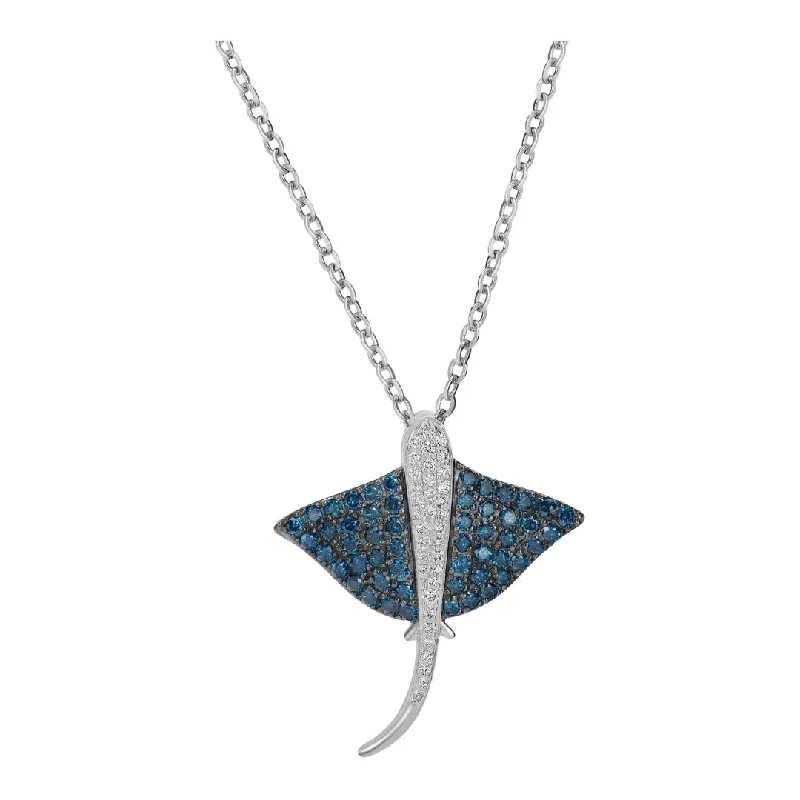 Necklaces and pendants with crescent moon designs for a celestial and mystical feel-Blue Diamond Pendant (Blue Diamond 0.68 cts. White Diamond 0.17 cts.)