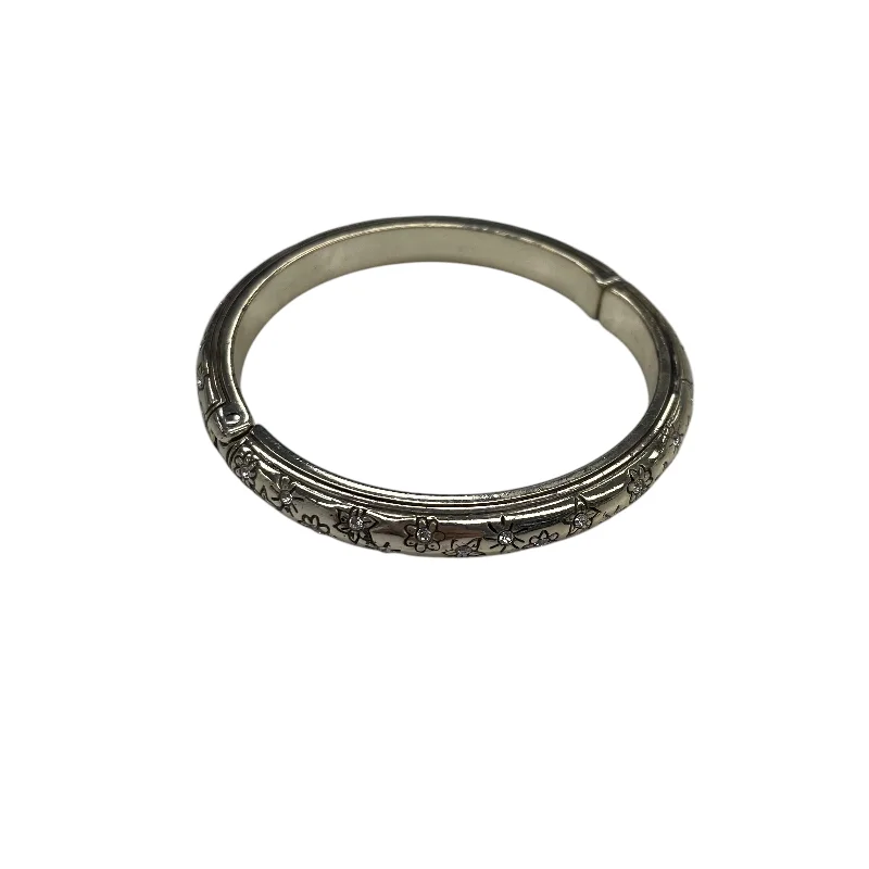 Wide bangle bracelets with animal print designs for a bold and exotic look-Bracelet Bangle By Brighton In Silver