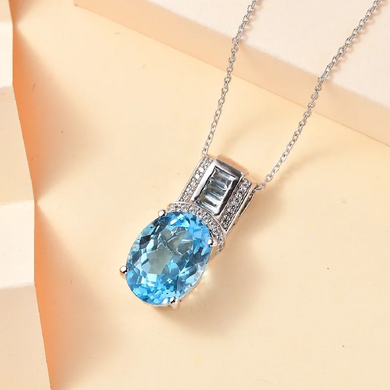 Best necklaces and pendants with opal and gold for a vibrant, luxurious contrast-Sky Blue Topaz and Zircon Necklace