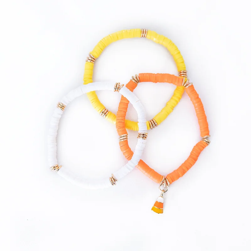 Best bangle bracelets with intricate filigree patterns for an elegant and detailed finish-Candy Corn Bracelet Set