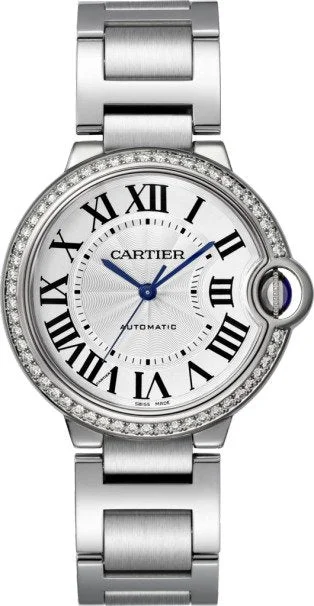 Stunning necklaces and pendants with amethyst gemstones for a calming effect-Cartier Ballon Bleu 36 Diamond bezel