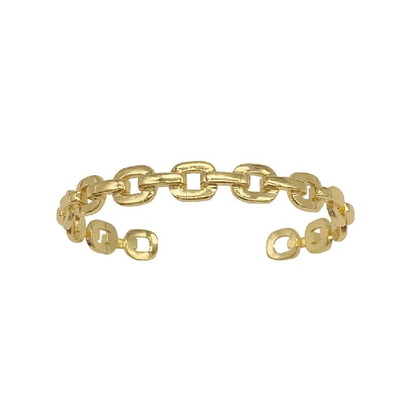 Classic bangle bracelets with pearl embellishments for a feminine and classic touch-Chain Link Bracelet gold