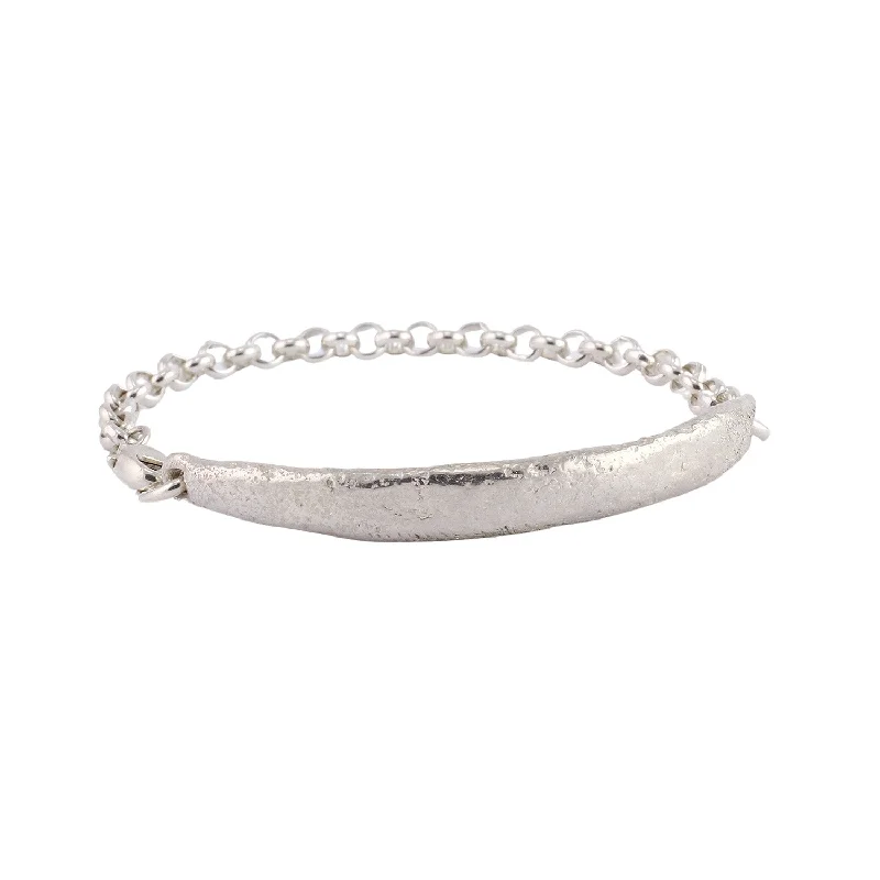 Best bangle bracelets with pastel enamel for a soft and delicate aesthetic-Molten ID Bracelet