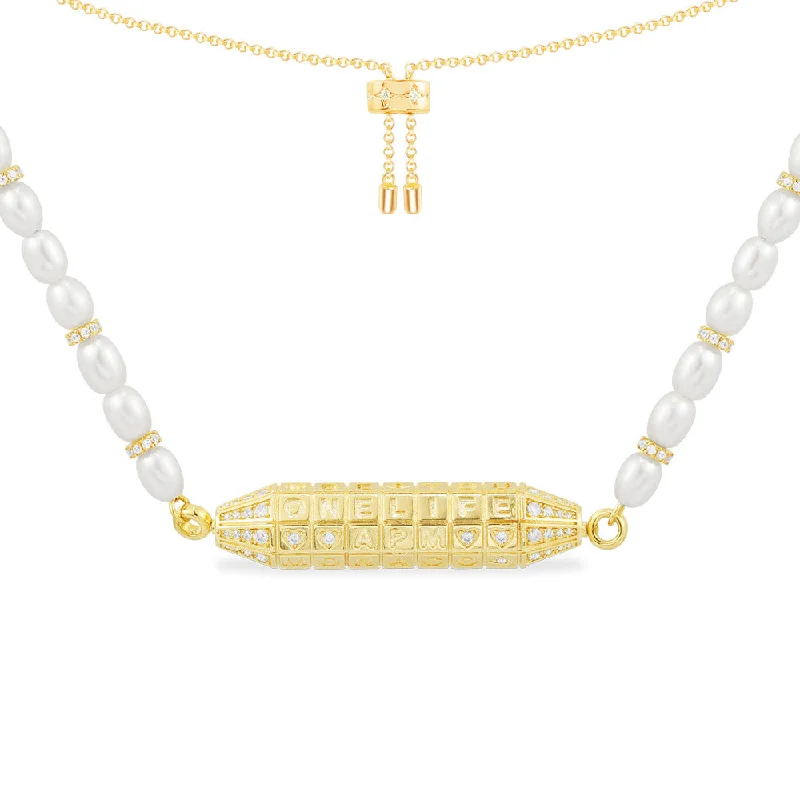 Stunning necklaces and pendants with aquamarine stones for a serene effect-Codex Pearl Adjustable Necklace