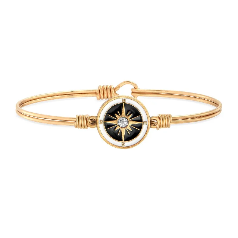 Bold bangle bracelets with textured finishes for a dynamic and modern style-Compass Bangle