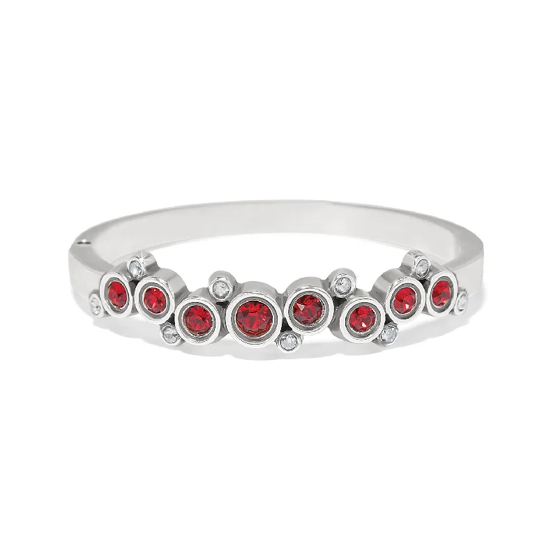 Stylish bangle bracelets with gemstone accents for a chic and modern look-Constella Cluster Hinged Bangle - Ruby