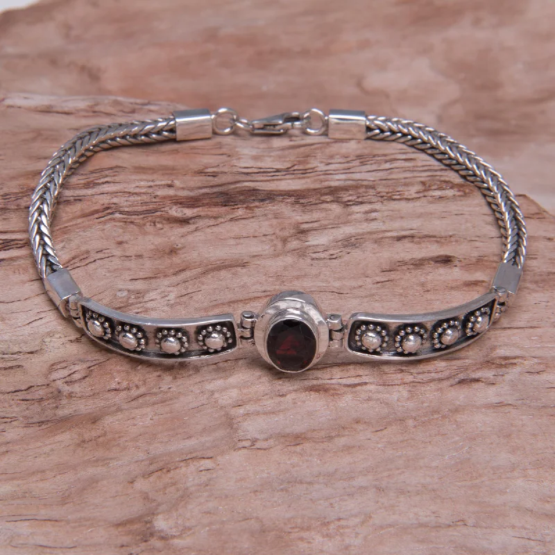 Best bangle bracelets with crystal accents for added sparkle and glamour-Cosmic Story Sterling Silver Garnet Bracelet