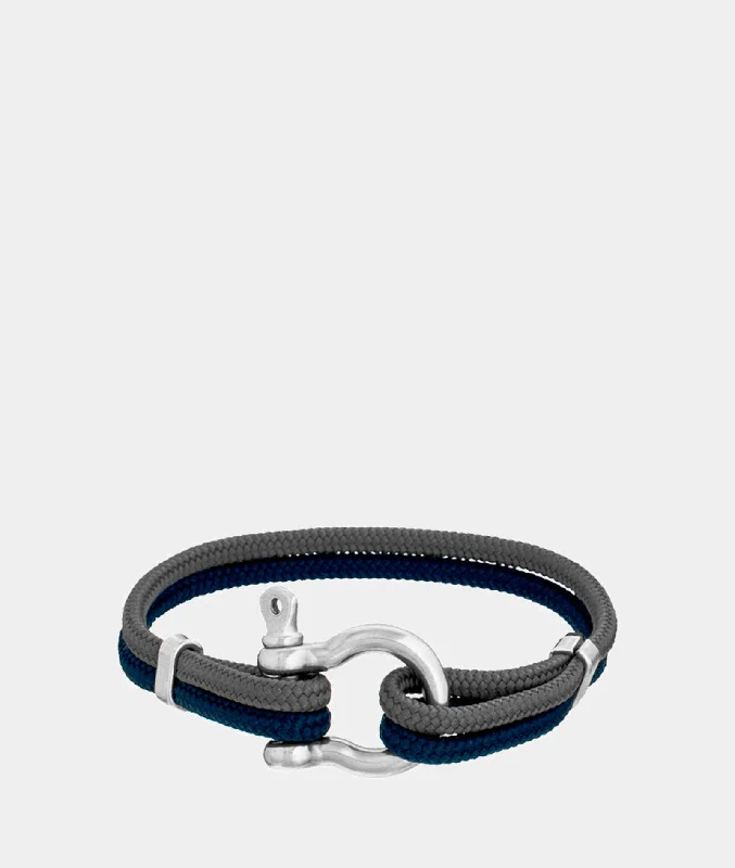 Bangle bracelets with braided leather straps for a chic, rustic vibe-Costa Nova Bracelet in Blue and Grey