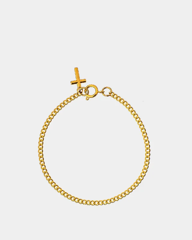 Simple gold bangle bracelets with smooth finishes for a classic and elegant style-Cross Bracelet