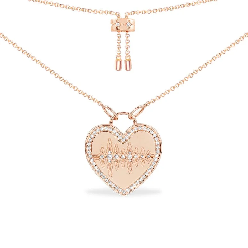 Best necklaces and pendants with silver chains for a sleek, timeless look-Heart Beat Adjustable Necklace