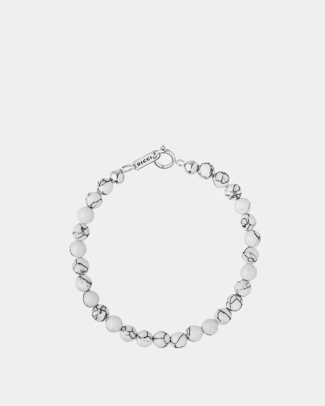 Elegant bangle bracelets with diamond-cut designs for added sparkle and elegance-Howlite Bracelet 6mm