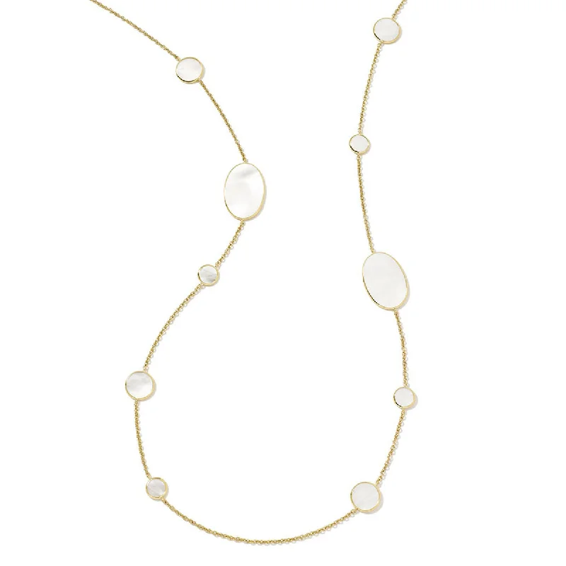 Best necklaces and pendants with oval pendants for a classic, elegant shape-IPPOLITA Rock Candy® 18K Yellow Gold Polished Mother-of-Pearl Inlay Station Necklace