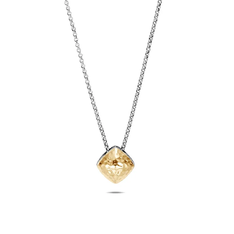 Beautiful necklaces and pendants with moonstone for an ethereal, mystical appearance-John Hardy Classic Chain Sterling Silver and 18K Yellow Gold Hammered Pendant Necklace