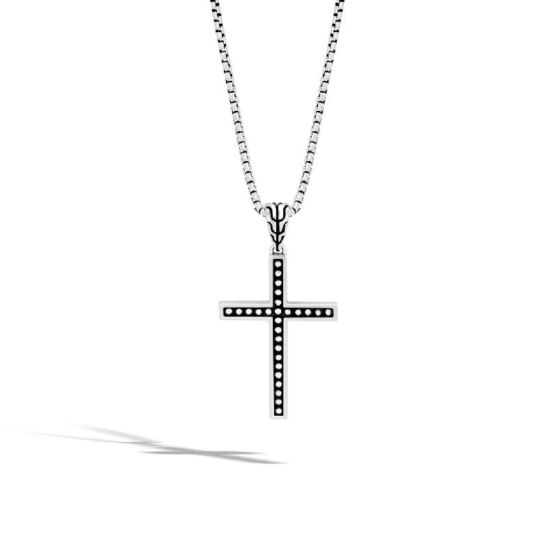 Best necklaces and pendants with infinity hearts for a romantic, eternal symbol-John Hardy Men's Classic Chain Jawan Sterling Silver Cross Pendant