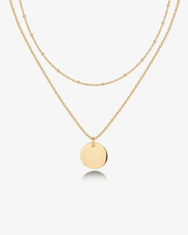 Best necklaces and pendants with rose gold for a warm and romantic appeal-Layered Coin Pendant Necklace