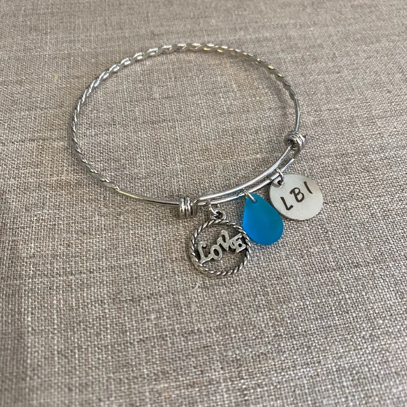 Best bangle bracelets with silver-plated finishes for an affordable and stylish accessory-LBI Love Beach Bangle