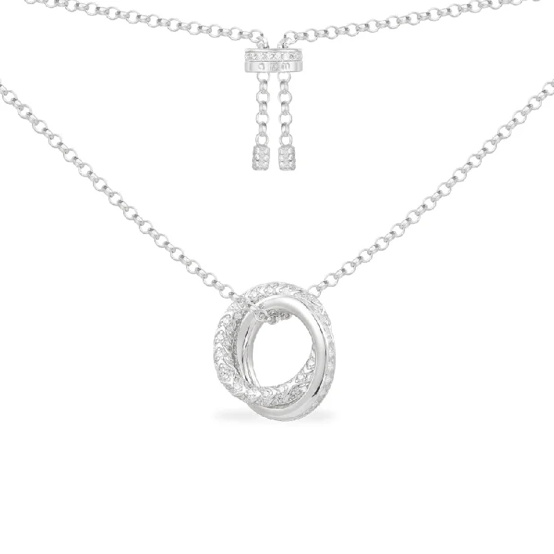 Stunning necklaces and pendants with ruby and diamond combinations for a luxurious effect-Links Adjustable Necklace - silver