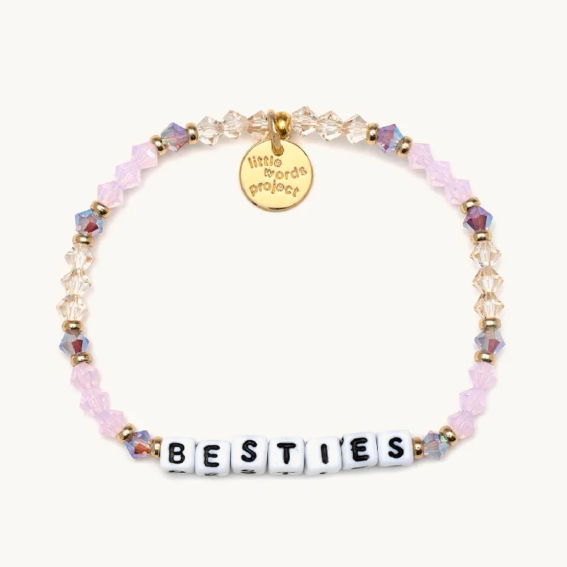 Wide metal bangle bracelets with engraved patterns for a luxurious and intricate look-Little Words Project Bestie Bracelet