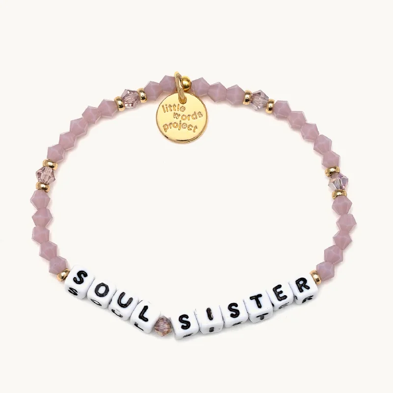 Simple gold bangle bracelets with smooth finishes for a classic and elegant style-Little Words Project Soul Sister Bracelet