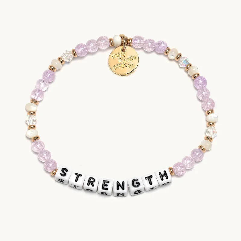 Bangle bracelets with open-ended designs for a modern and adjustable fit-Little Words Project Strength Bracelet