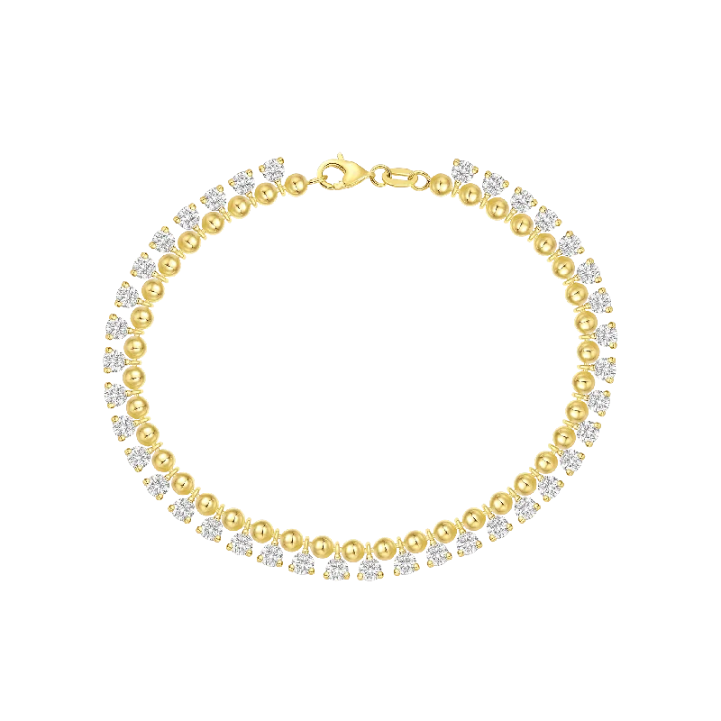 Best bangle bracelets with solid gold for an elegant and luxurious design-Love beads round bead ball bracelet