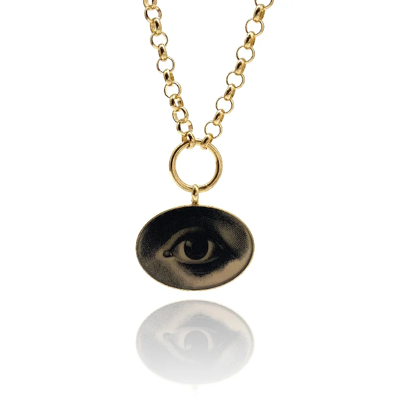 Elegant necklaces and pendants with infinity symbols for timeless designs-Lovers Eye Statement Necklace