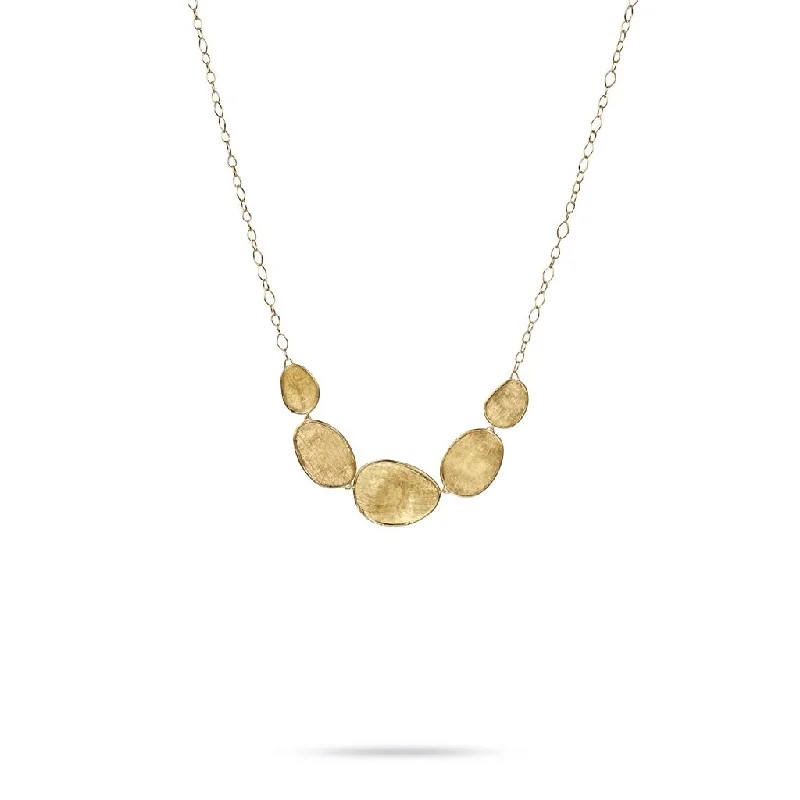 Necklaces and pendants with clear quartz for a pure and radiant look-Marco Bicego Lunaria 18K Yellow Gold Hand-Engraved Five Element Necklace