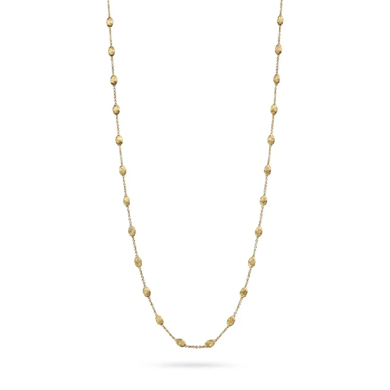 Necklaces and pendants with lotus flower designs for a spiritual, peaceful vibe-Marco Bicego Siviglia 18K Yellow Gold Small Bead Long Necklace