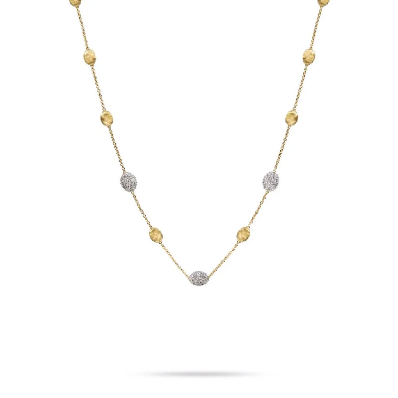 Necklaces and pendants with sun and moon motifs for a celestial-inspired design-Marco Bicego Siviglia 18K Yellow Gold Diamond Station Necklace