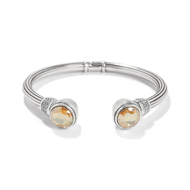 Best bangle bracelets with stacked designs for a trendy and fashionable look-Meridian Aurora Petite Hinge Bangle Silver-Golden