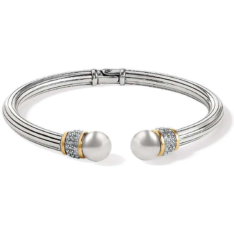 Customizable bangle bracelets with initials for a personalized, meaningful gift-Meridian Open Hinged Bangle Two-Tone