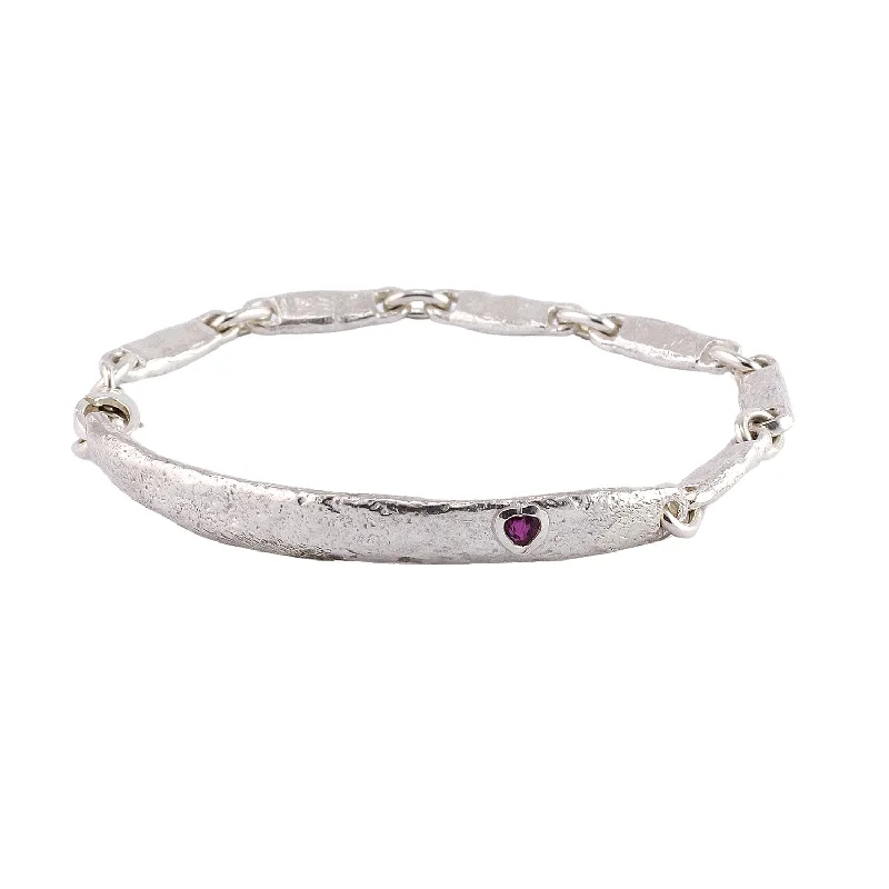 Best bangle bracelets with infinity symbols for a design full of meaning and charm-Molten ID Link Bracelet with Heart