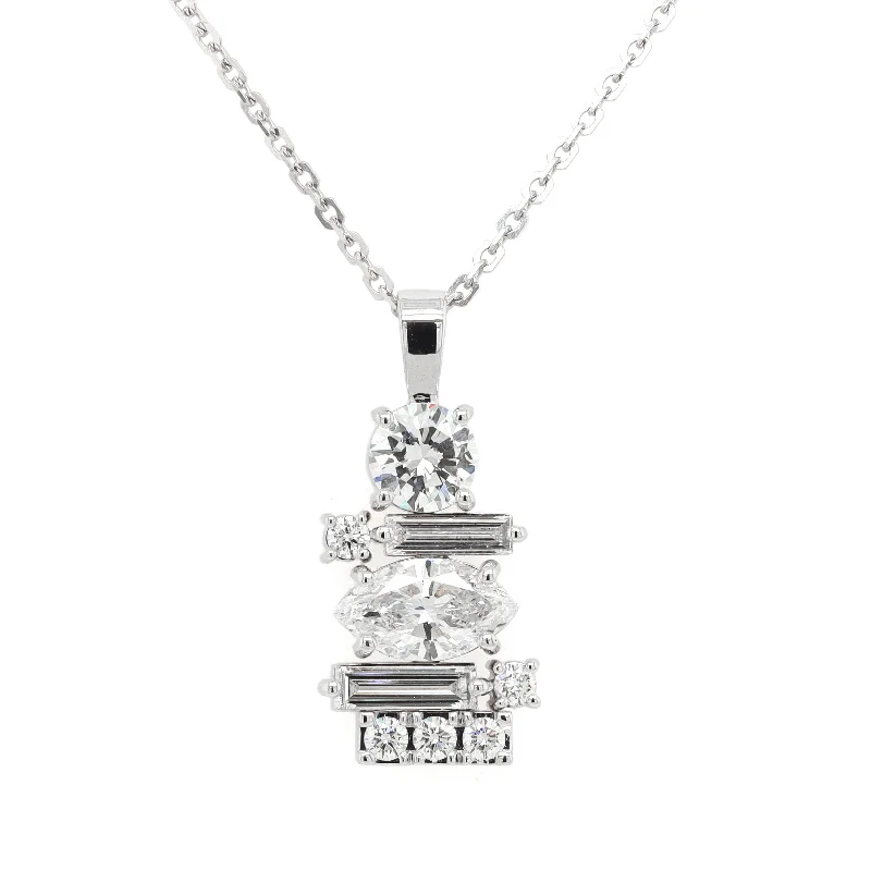 Necklaces and pendants with love knot designs for a romantic, meaningful symbol-The Marquise Stacked Pendant