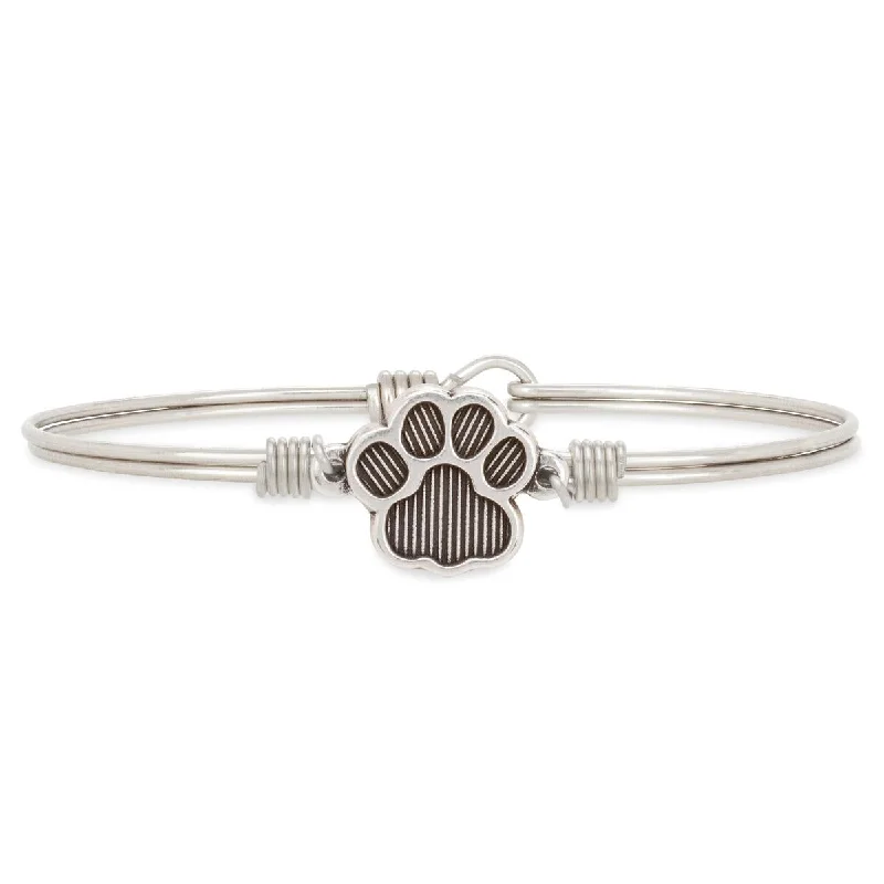 Best bangle bracelets with turquoise and silver for a Southwestern-inspired aesthetic-Paw Print Bangle