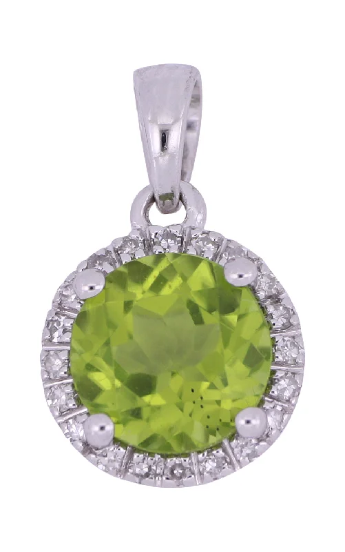 Best necklaces and pendants with cross pendants for a spiritual, meaningful symbol-Peridot Ladies Pendant (Peridot 1.54 cts. White Diamond 0.07 cts.)