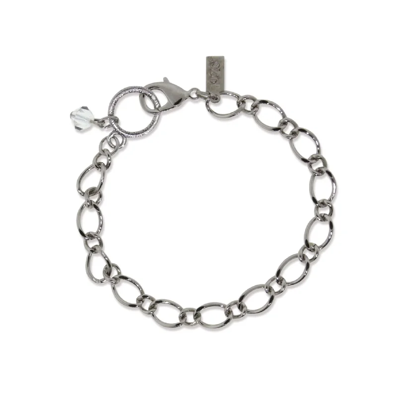 Best bangle bracelets with cubic zirconia for a dazzling and affordable alternative to diamonds-1928 Jewelry® Pewter Charm Holder Bracelet