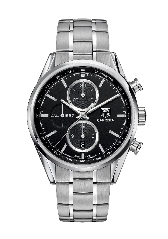 Best necklaces and pendants with personalized coordinates for a special keepsake-TAG Heuer CARRERA Calibre Heuer 02 Men's Chronograph