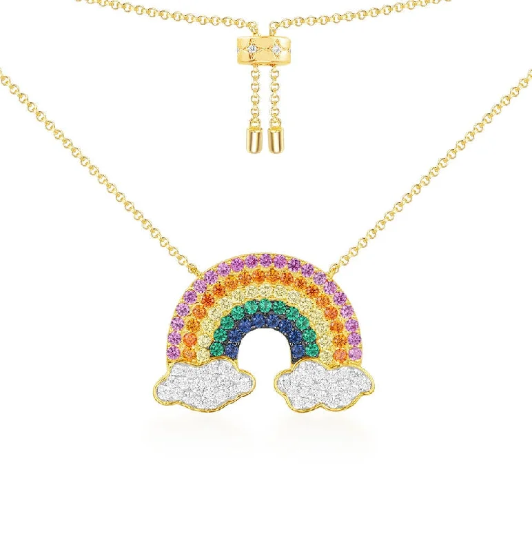 Unique necklaces and pendants with artistic shapes for a creative, one-of-a-kind design-Rainbow Adjustable Necklace