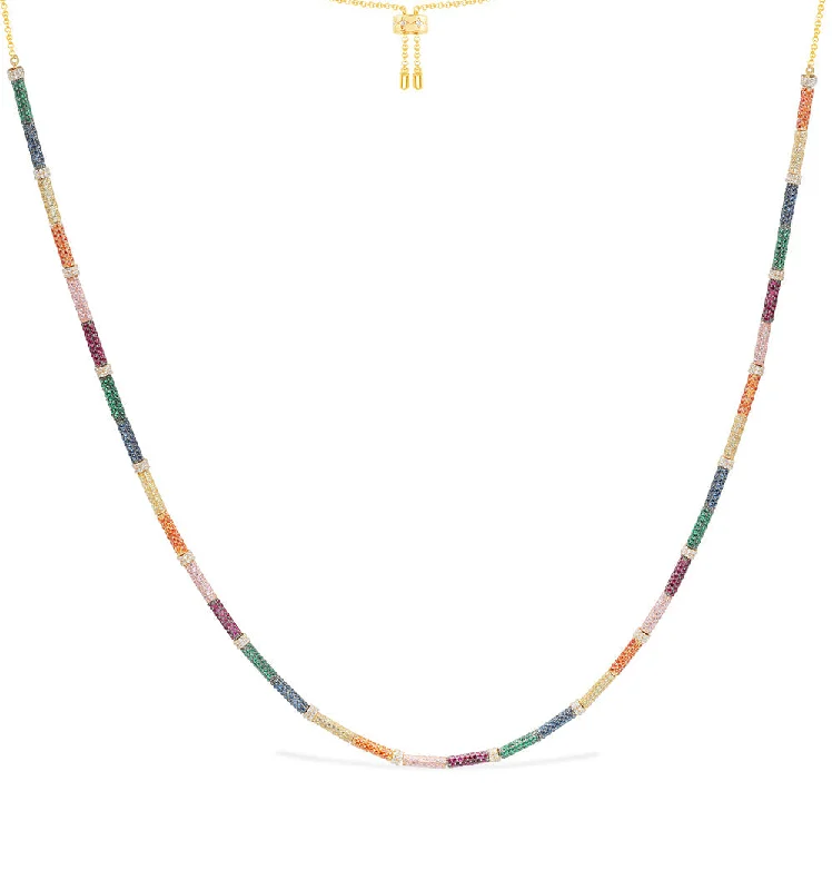 Best necklaces and pendants with minimalist pendants for a sleek, understated look-Rainbow Pavé Adjustable Necklace