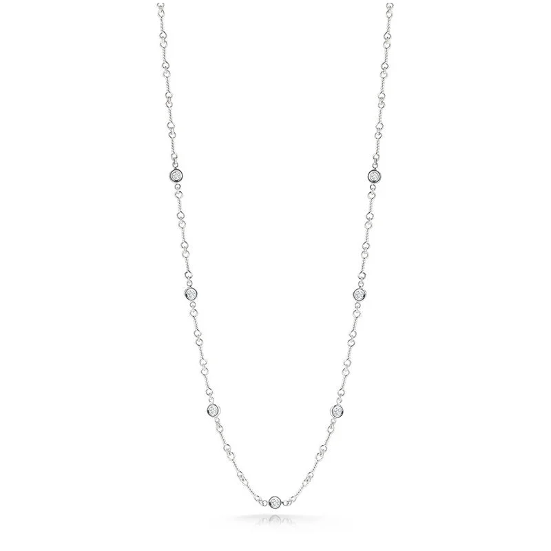 Best necklaces and pendants with crystal accents for a sparkling and elegant style-Roberto Coin Diamonds by the Inch 18K White Gold Necklace