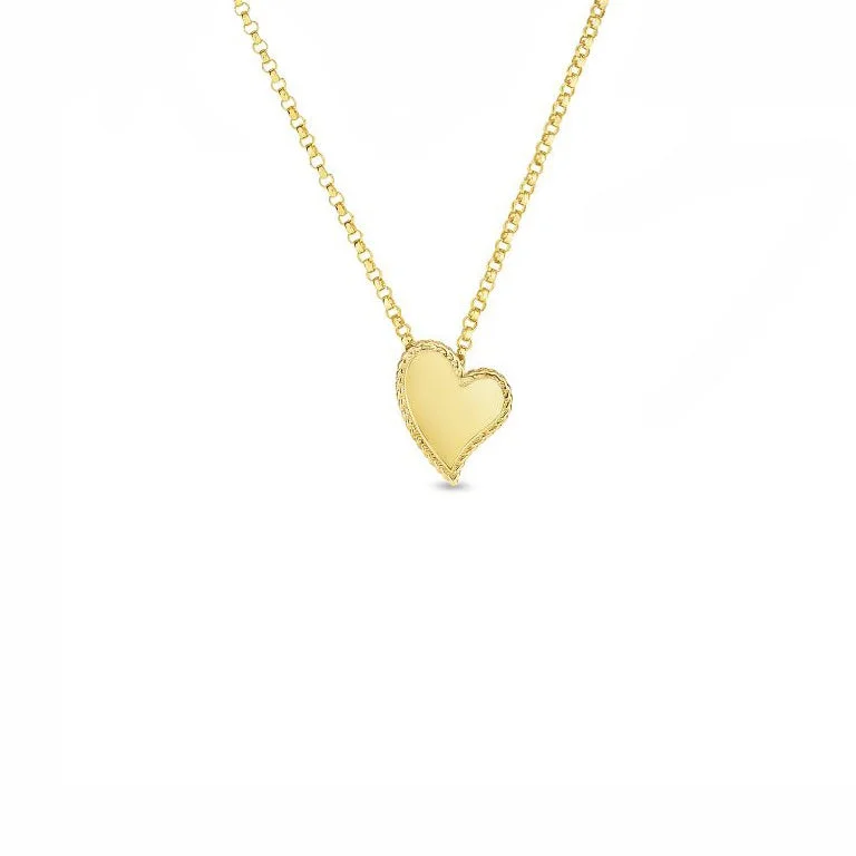 Stylish necklaces and pendants with diamonds for a glamorous and elegant look-Roberto Coin Princess 18K Yellow Gold Heart Pendant