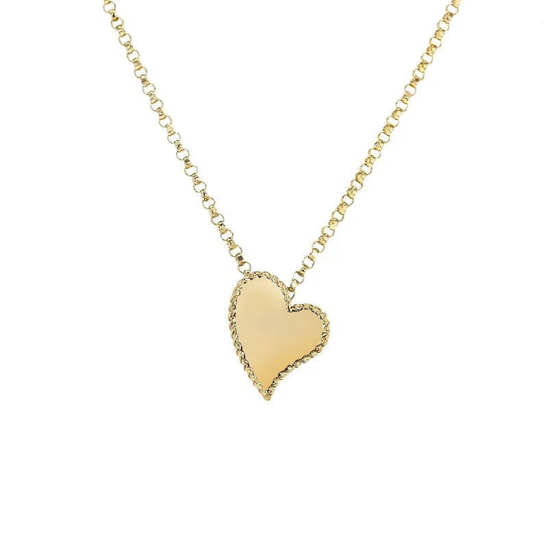 Best necklaces and pendants for weddings with matching designs for bride and groom-Roberto Coin Tiny Treasures 18K Yellow Gold Heart Pendant