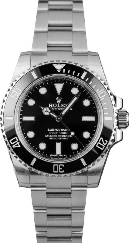 Unique necklaces and pendants with custom birthstone arrangements for personalization-Rolex No Date Submariner