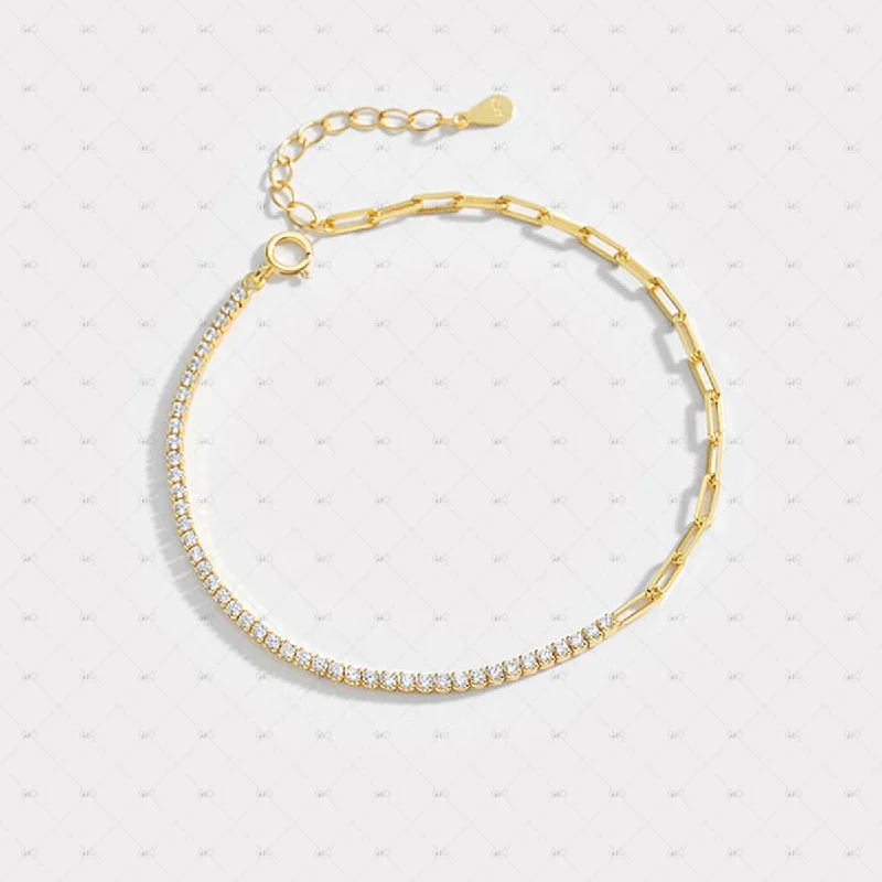 Best bangle bracelets with minimalist silver designs for a timeless, versatile look-Tennis Chain Bracelet