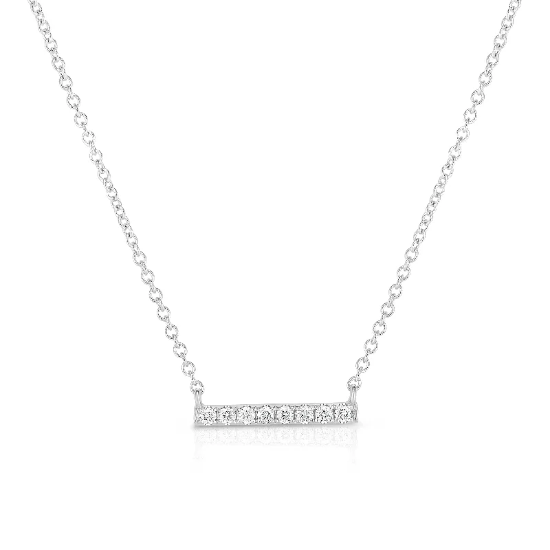 Best necklaces and pendants with floral designs for a feminine and elegant feel-Sabel Collection 14K White Gold Diamond Bar Necklace